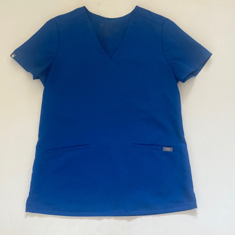 Figs Blue Casma 2-Pocket Scrub Top Size XS